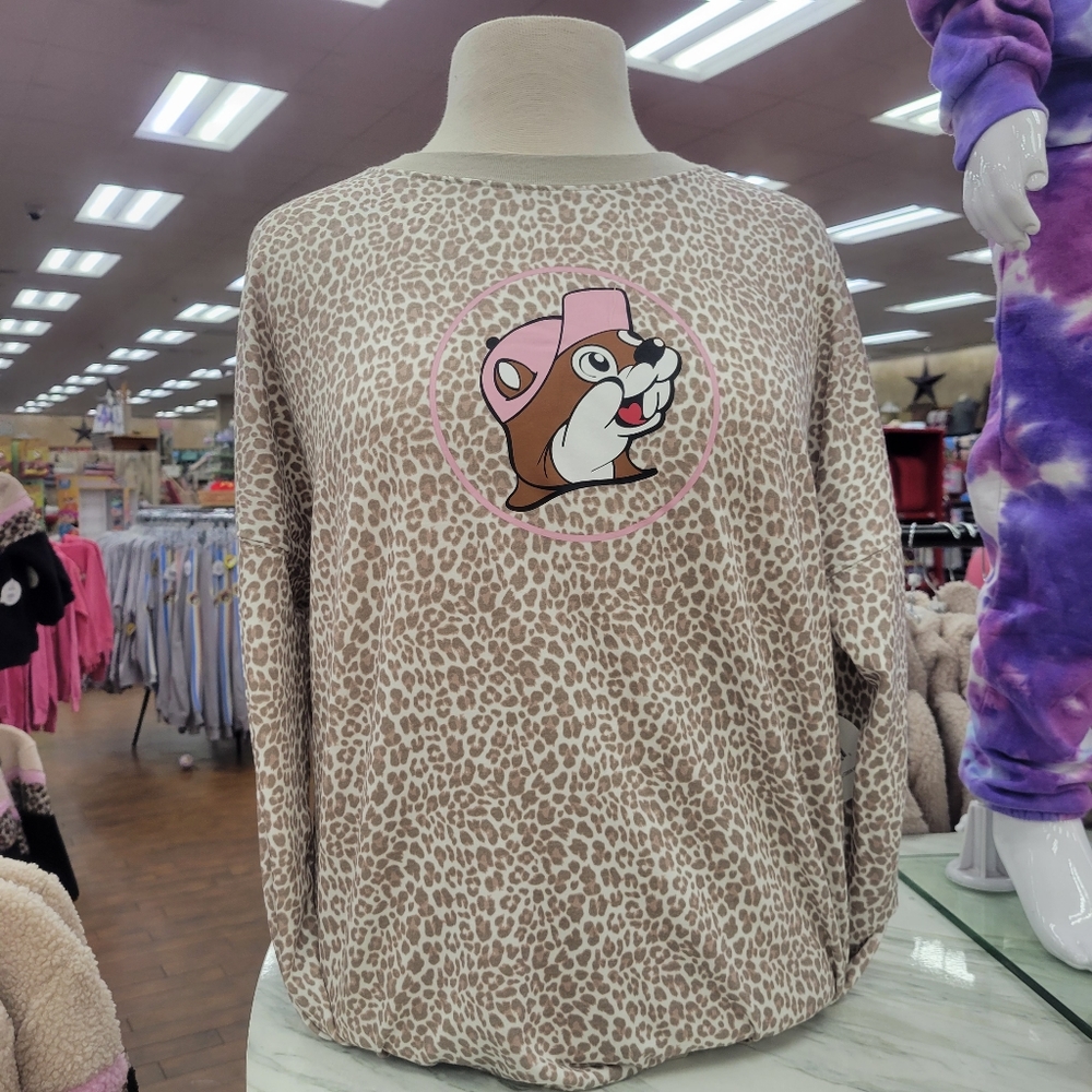 Buc-ees Leopard Crewneck Sweater
